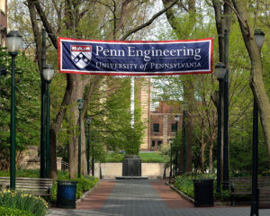 Photo of Penn Engineering (SEAS) banner on Locust Walk